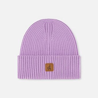 Toddlers Girl Ribbed Knit Folded-Cuff Hat