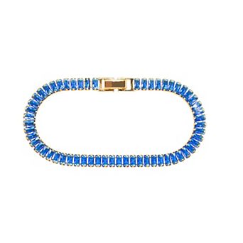 Belinda Jewelz 18k Gold Plated Vermeil Baguette-Cut Tennis Bracelet