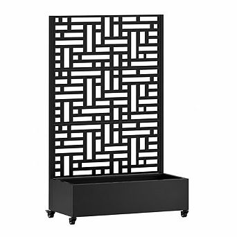 WOW PIONEER Metal Raised Planter Box with Trellis for Climbing Plants and Vegetables