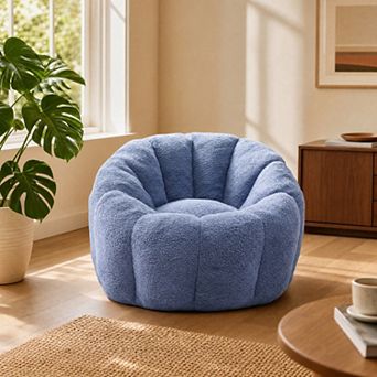 40" Bean Bag Sofa Chair with Armrests Stuffed High-Density Foam Lazy Comfy BeanBag for Adults Living