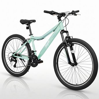 24 Inch Teen Mountain Bike High Carbon Steel Frame Wear Resistant Tires All Terrain Bicycle School