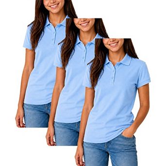 Galaxy by Harvic Junior's Short Sleeve School Uniform Pique Polo Shirt-3 Pack