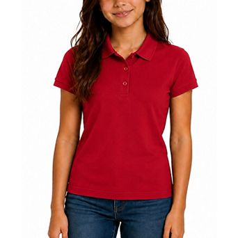 Jump Start Juniors 3-Button Short Sleeve Stretch Pique Polo Shirts School Uniform