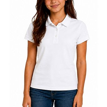 Jump Start Juniors 3-Button Short Sleeve Stretch Pique Polo Shirts School Uniform