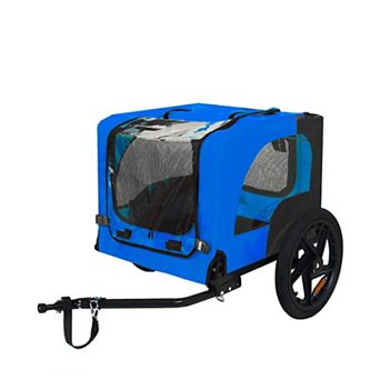 Yurblax Pet Bike Trailer, Folding Dog Cart with Quick Release Wheel, Leash