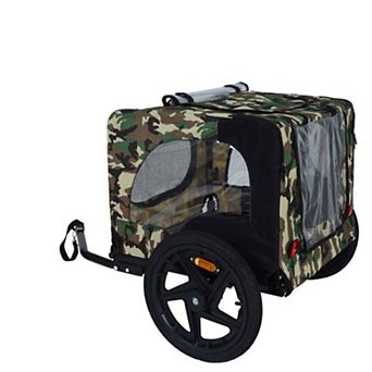 Yurblax Pet Bike Trailer, Folding Dog Cart with Quick Release Wheel, Leash