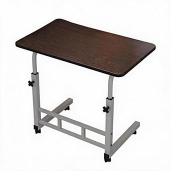 Mobile Adjustable Laptop Desk with Wheels Compact Rolling Workstation, Height Adjustable, Portable