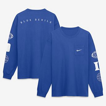 Men's Nike Royal Duke Blue Devils Academic Long Sleeve Pocket T-Shirt