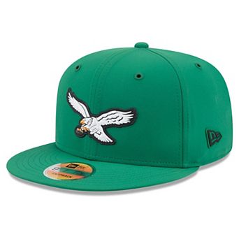 Men's New Era Kelly Green Philadelphia Eagles 2026 Sideline Throwback 9FIFTY Snapback Hat