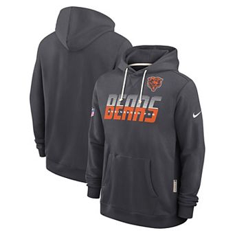 Men's Nike Charcoal Chicago Bears Sideline Standard Issue Top Prospect Dri-FIT Hoodie