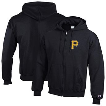 Men's Champion Black Pittsburgh Pirates Powerblend Full-Zip Hoodie