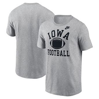 Men's Nike Heather Gray Iowa Hawkeyes Legacy Football Icon T-Shirt