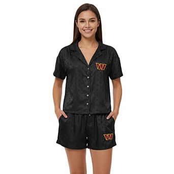 Women's Concepts Sport Black Washington Commanders Wink Dot Satin Jacquard Sleep Set