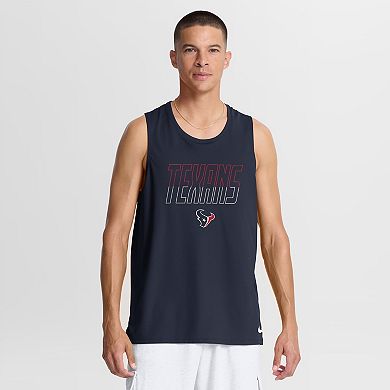 Men's Nike Navy Houston Texans Kickoff Miler Dri-FIT Tank​ Top