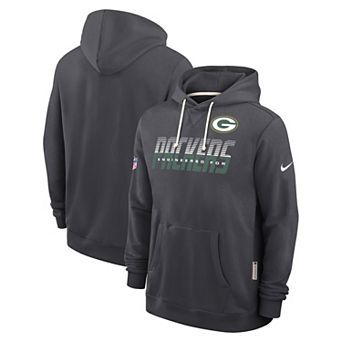 Men's Nike Charcoal Green Bay Packers Sideline Standard Issue Top Prospect Dri-FIT Hoodie