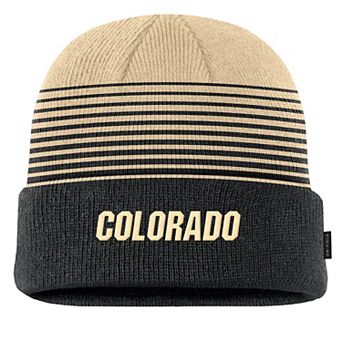 Men's Nike Black/Gold Colorado Buffaloes 2026 On-Field Gradient Terra Cuffed Knit Hat