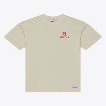 Men's Mitchell & Ness Cream Anaheim Ducks Core Essentials T-Shirt