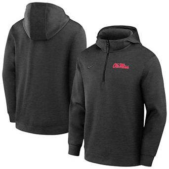 Men's Nike Black Ole Miss Rebels Coaches Dri-FIT Half-Zip Hoodie