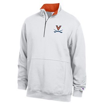 Men's Champion White Virginia Cavaliers Fleece Quarter-Zip Pullover