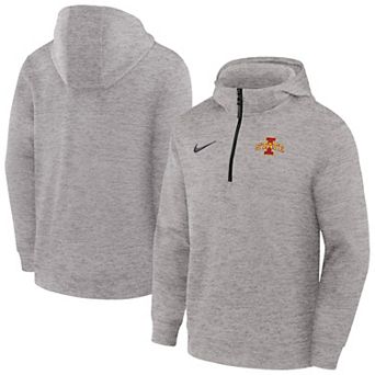 Men's Nike Gray Iowa State Cyclones Coaches Dri-FIT Half-Zip Hoodie