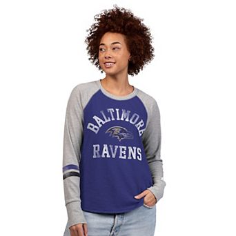 Women's Starter Purple/Gray Baltimore Ravens Waffle-Knit Raglan Long Sleeve T-Shirt