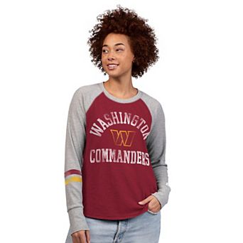 Women's Starter Burgundy/Gray Washington Commanders Waffle-Knit Raglan Long Sleeve T-Shirt