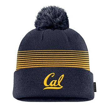 Men's Nike Navy Cal Bears 2026 On-Field Peak Cuffed Knit Hat with Pom