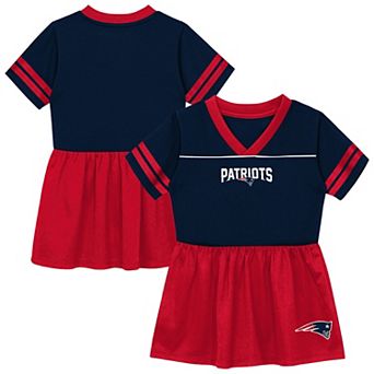 Toddler Outerstuff Navy New England Patriots Stadium Lights V-Neck Fashion Football Jersey Dress