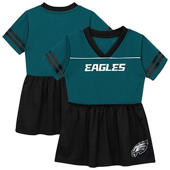 Toddler Outerstuff Midnight Green Philadelphia Eagles Stadium Lights V-Neck Fashion Football Jersey Dress