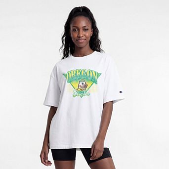 Women's Champion White Oregon Ducks Retro Oversized T-Shirt
