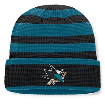Men's Fanatics Black/Teal San Jose Sharks Fundamental Steady Cuffed Knit Hat