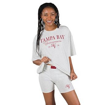 Women's Concepts Sport Gray Tampa Bay Buccaneers Fray T-Shirt and Briefs Sleep Set