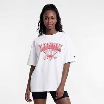 Women's Champion White Houston Cougars Retro Oversized T-Shirt