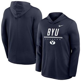 Men's Nike Navy BYU Cougars 2026 Sideline Dri-FIT Lightweight Hooded Top