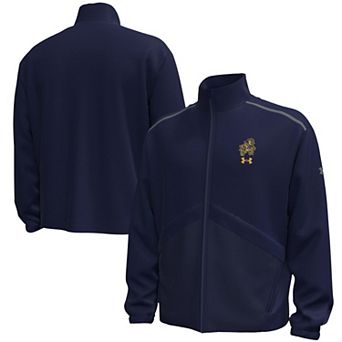 Men's Under Armour #1 Navy Notre Dame Fighting Irish Irish Wear Green Unstoppable Woven Full-Zip Jacket