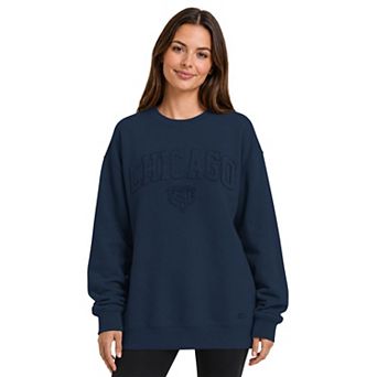 Women's Starter Navy Chicago Bears Athleisure Oversized Fleece Sweatshirt