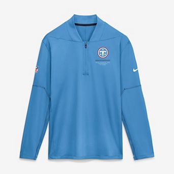 Men's Nike Light Blue Tennessee Titans Sideline Logo Glory Midweight Dri-FIT Half-Zip Pullover