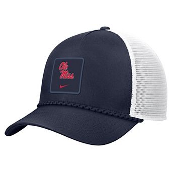 Men's Nike Navy Ole Miss Rebels 2026 On-Field Rope Adjustable Trucker Hat