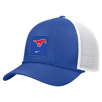 Men's Nike Royal SMU Mustangs 2026 On-Field Rope Adjustable Trucker Hat