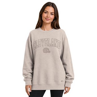 Women's Starter Tan Cleveland Browns Athleisure Oversized Fleece Sweatshirt