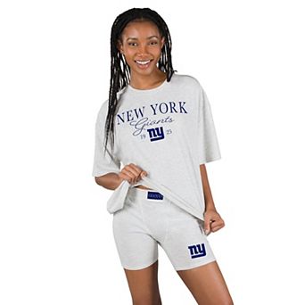 Women's Concepts Sport Gray New York Giants Fray T-Shirt and Briefs Sleep Set