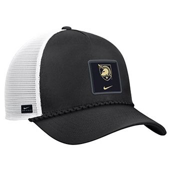 Men's Nike Black Army Black Knights 2026 On-Field Rope Adjustable Trucker Hat