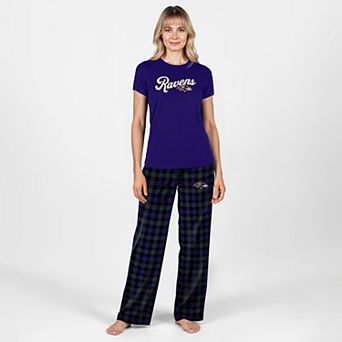 Women's Concepts Sport Purple/Black Baltimore Ravens Highland Sleep Set