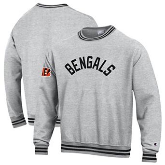 Men's Champion Gray/Black Cincinnati Bengals Reverse Weave Yarn Dye Sweatshirt