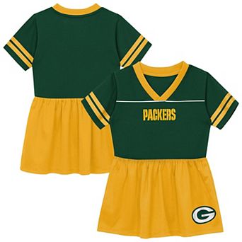 Toddler Outerstuff Green Green Bay Packers Stadium Lights V-Neck Fashion Football Jersey Dress