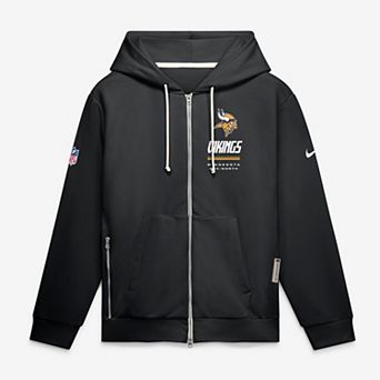 Men's Nike Black Minnesota Vikings Sideline Standard Issue Quarterback Scramble Dri-FIT Full-Zip Hoodie