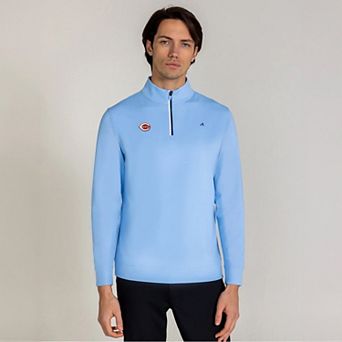 Men's Redvanly Light Blue Cincinnati Reds Fleet Quarter-Zip Top