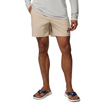 Men's Columbia Natural Ohio State Buckeyes PFG Terminal Roamer™ Omni-Shade™ Stretch Shorts