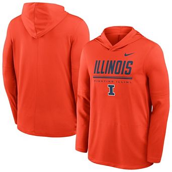 Men's Nike Orange Illinois Fighting Illini 2026 Sideline Dri-FIT Lightweight Hooded Top