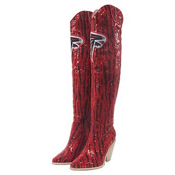 Cuce Atlanta Falcons Over-the-Knee Two-Tone Sequin Boots